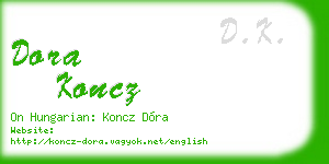 dora koncz business card