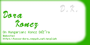 dora koncz business card